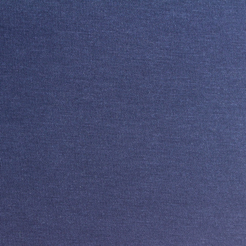 Brushed Polyester Viscose Stretch French Terry Fabric, 285 gsm, 162 cm — Navy