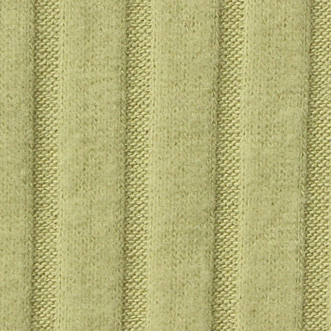 Brushed Polyester Viscose Stretch Rib Knit Fabric, 225 gsm, 155 cm — Green
