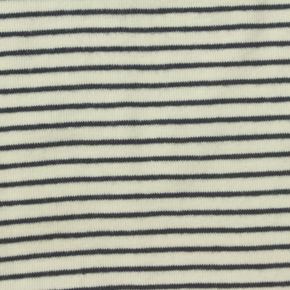 Dark Grey Horizontal-Stripe Rib Knit, Cotton, 240 gsm