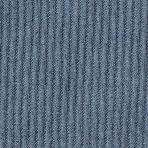 Brushed Polyester Viscose Stretch Rib Knit Fabric, 219 gsm, 130 cm — Blue