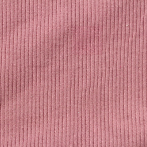 Polyester Viscose Stretch Rib Knit Fabric, 230 gsm, 125 cm — Pink