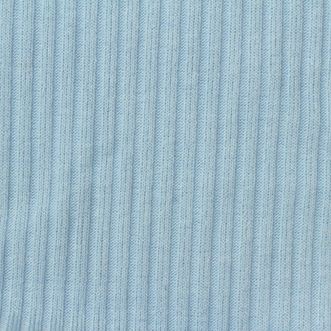 Polyester Viscose Stretch Rib Knit Fabric, 225 gsm, 168 cm — Blue