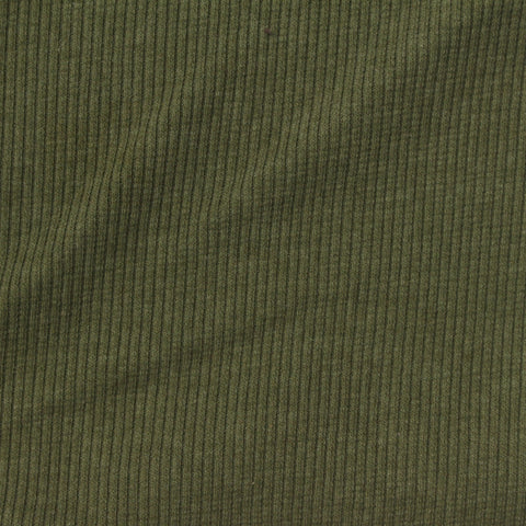 Cotton Polyester Stretch Rib Knit Fabric, 210 gsm, 132 cm — Green