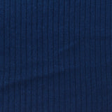 Viscose Polyester Stretch Rib Knit Fabric, 270 gsm, 160 cm — Navy