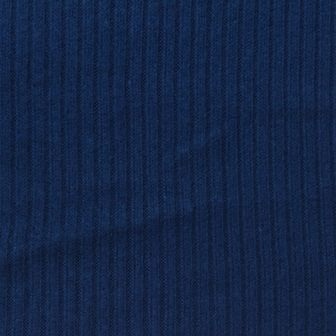 Viscose Polyester Stretch Rib Knit Fabric, 270 gsm, 160 cm — Navy