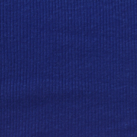 Cotton Polyester Rib Knit Fabric, 130 gsm, 164 cm — Blue