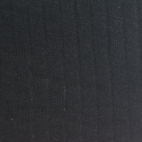 Polyester Viscose Stretch Rib Knit Fabric, 200 gsm, 175 cm — Black