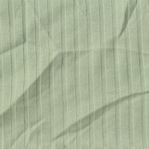 Polyester Viscose Stretch Rib Knit Fabric, 250 gsm, 163 cm — Green