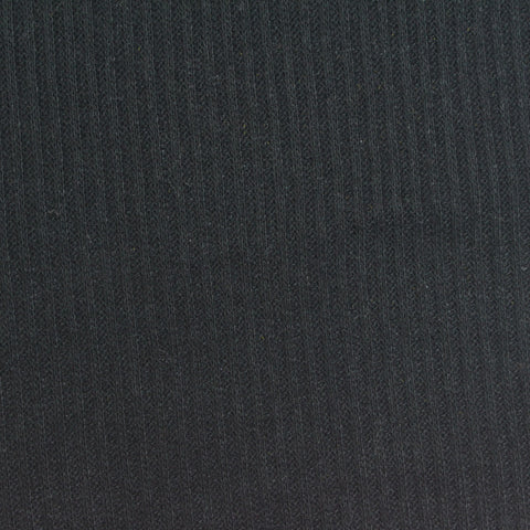Brushed Polyester Viscose Stretch Rib Knit Fabric, 190 gsm, 164 cm — Black