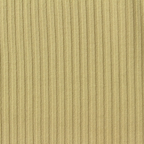 Brushed Polyester Viscose Stretch Rib Knit Fabric, 320 gsm, 155 cm — Khaki