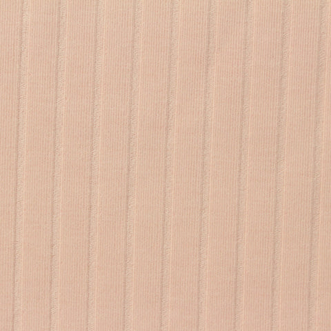 Brushed Cotton Acrylic Blend Stretch Rib Knit Fabric, 290 gsm, 184 cm — Beige
