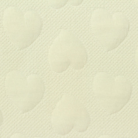 Cream Tone-on-Tone Heart Jacquard, Polyester