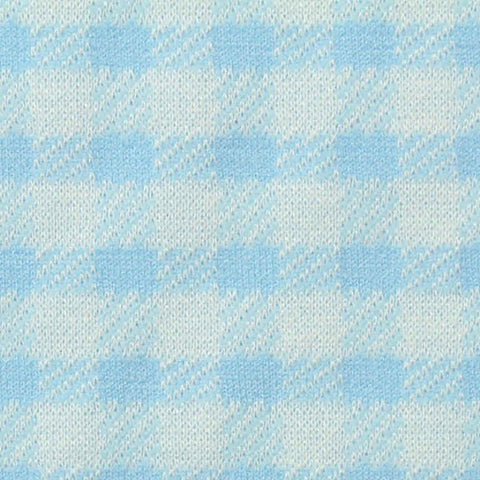 Light Blue Check Interlock Knit, Poly-Viscose