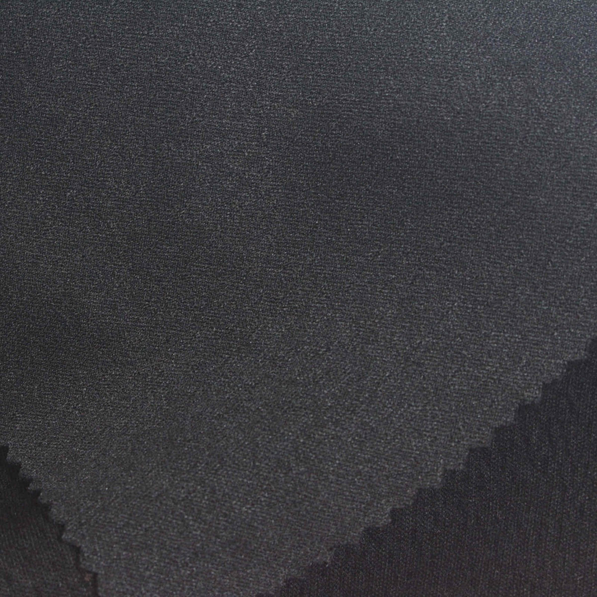 Viscose Polyester Stretch Interlock Knit Fabric, 352 gsm, 156 cm — Black