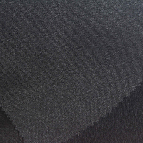 Viscose Polyester Stretch Interlock Knit Fabric, 352 gsm, 156 cm — Black