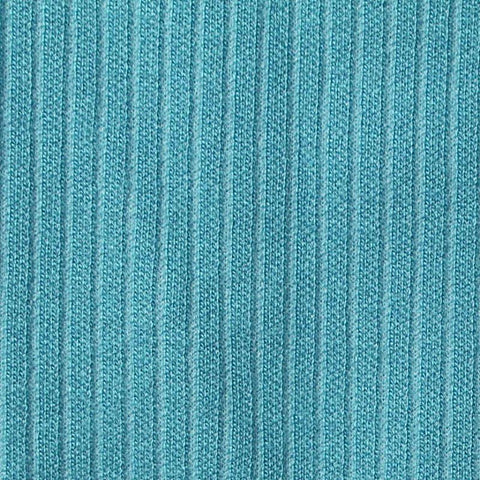 Polyester Viscose Stretch Rib Knit Fabric, 336 gsm, 164 cm — Blue