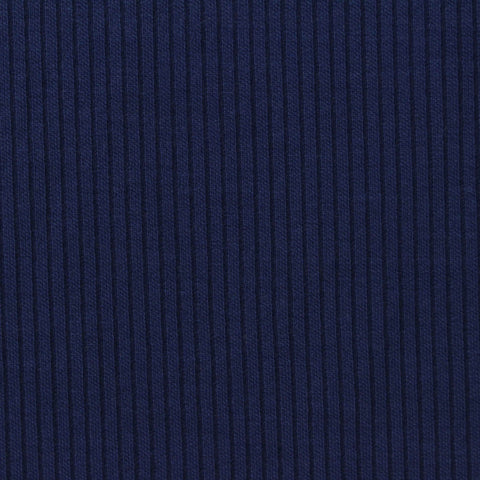 Polyester Modal Stretch Rib Knit Fabric, 320 gsm, 165 cm — Navy