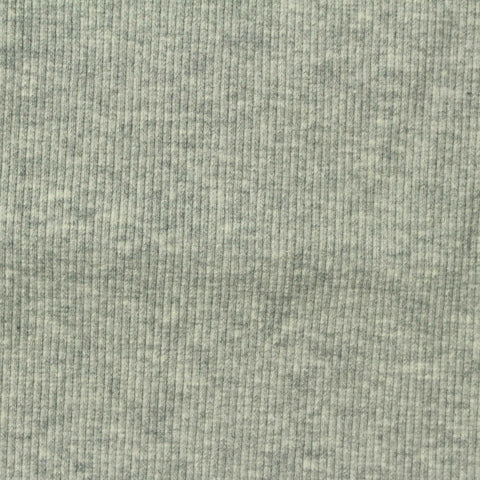 Grey Heathered-Marl Rib Knit, Cotton-Spandex