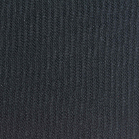 Brushed Viscose Polyester Stretch Rib Knit Fabric, 240 gsm, 150 cm — Navy