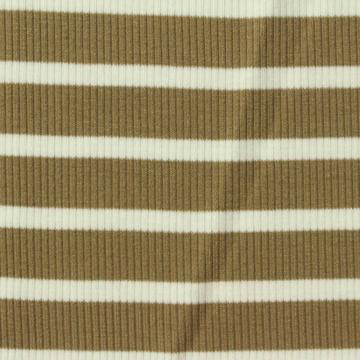 Brown Stripes Rib Knit, Viscose-Poly