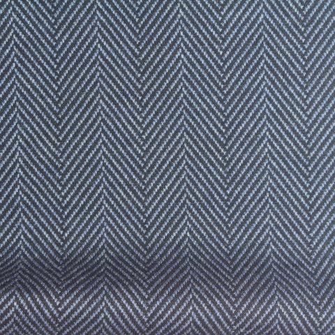 Blue Herringbone Jacquard, Poly-Viscose