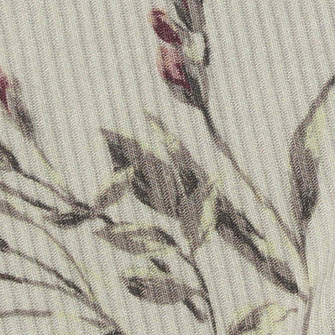 Beige Bold-Floral Rib Knit, Viscose