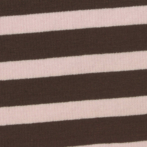 Brown Horizontal-Stripe Rib Knit, Cotton