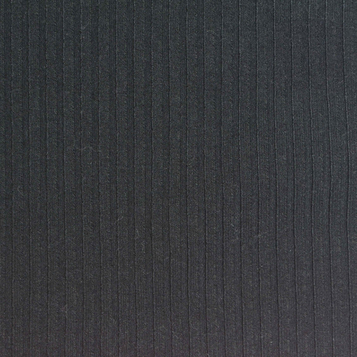 Polyester Viscose Stretch Rib Knit Fabric, 300 gsm, 134 cm — Black