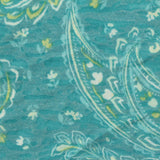 Teal Floral Jersey Knit, Poly-Cotton
