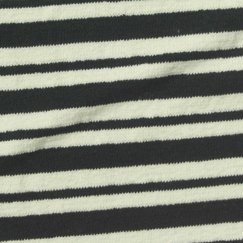 Black Horizontal-Stripe Fleece, Cotton