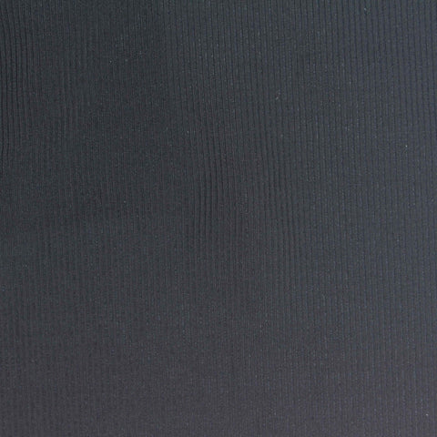Black Ribbed Rib Knit, Nylon-Spandex