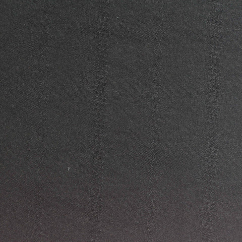Black Vertical-Stripe Linen-Look, Viscose-Poly