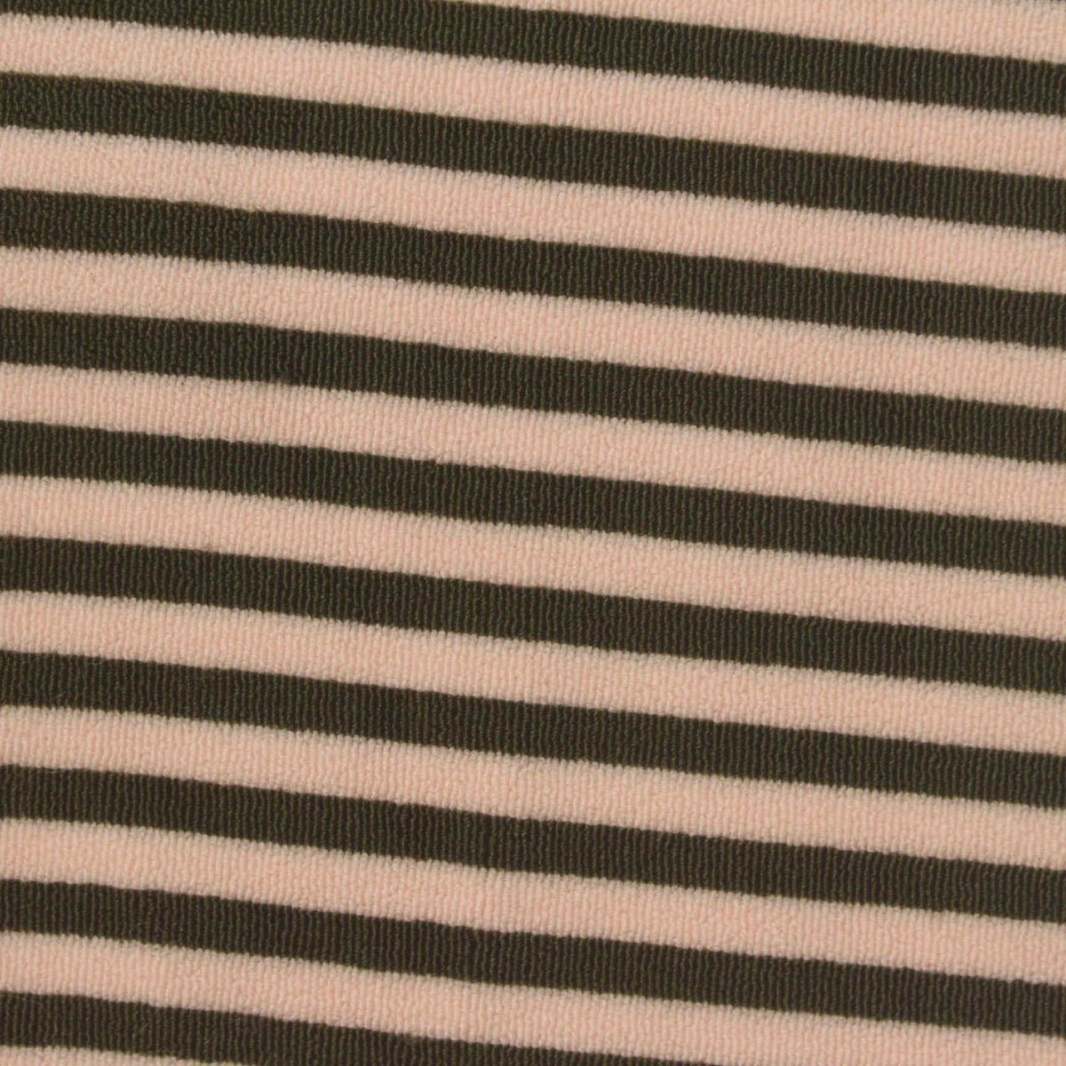 Pale Peach Horizontal-Stripe French Terry, Polyester