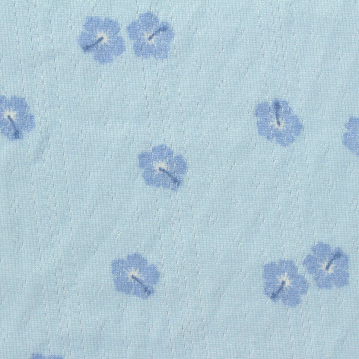 Blue Flowers Rib Knit, Polyester