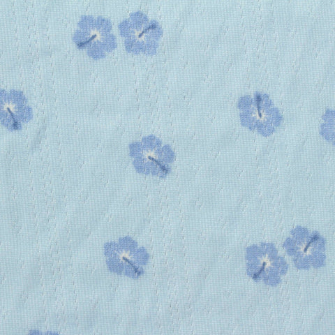Blue Flowers Rib Knit, Polyester