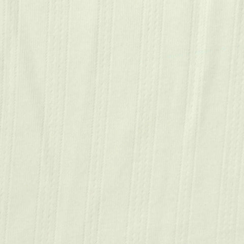 White Textured-Stripe Rib Knit, Cotton-Poly