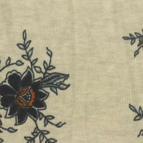 Navy Floral Chunky Knit, Polyester