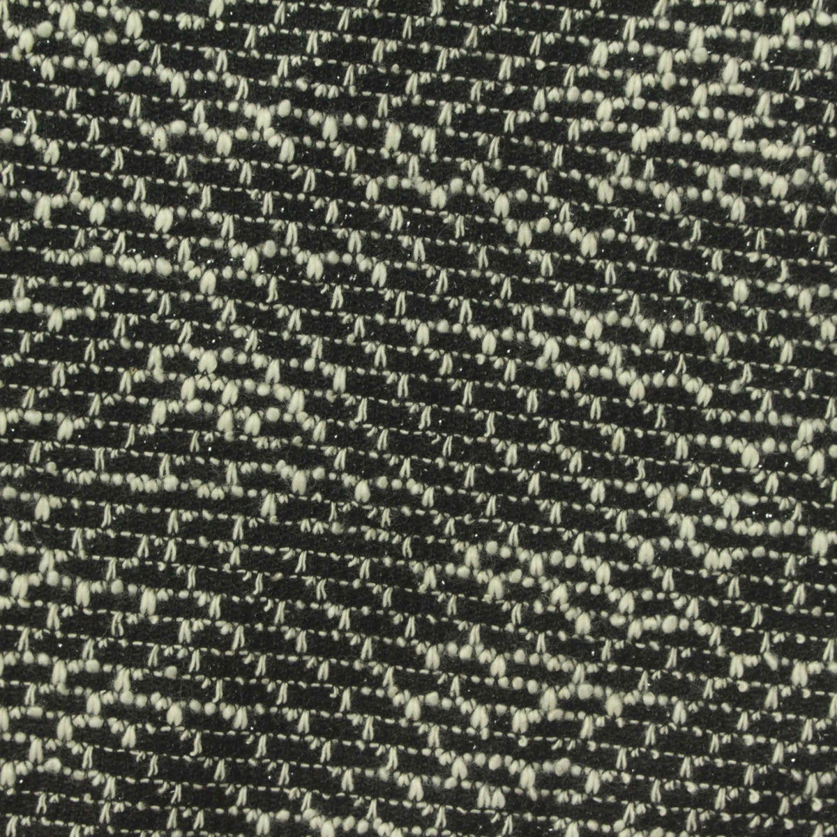 Slub Polyester Cotton Stretch Chunky Knit Fabric, 200 gsm, 150 cm — Black