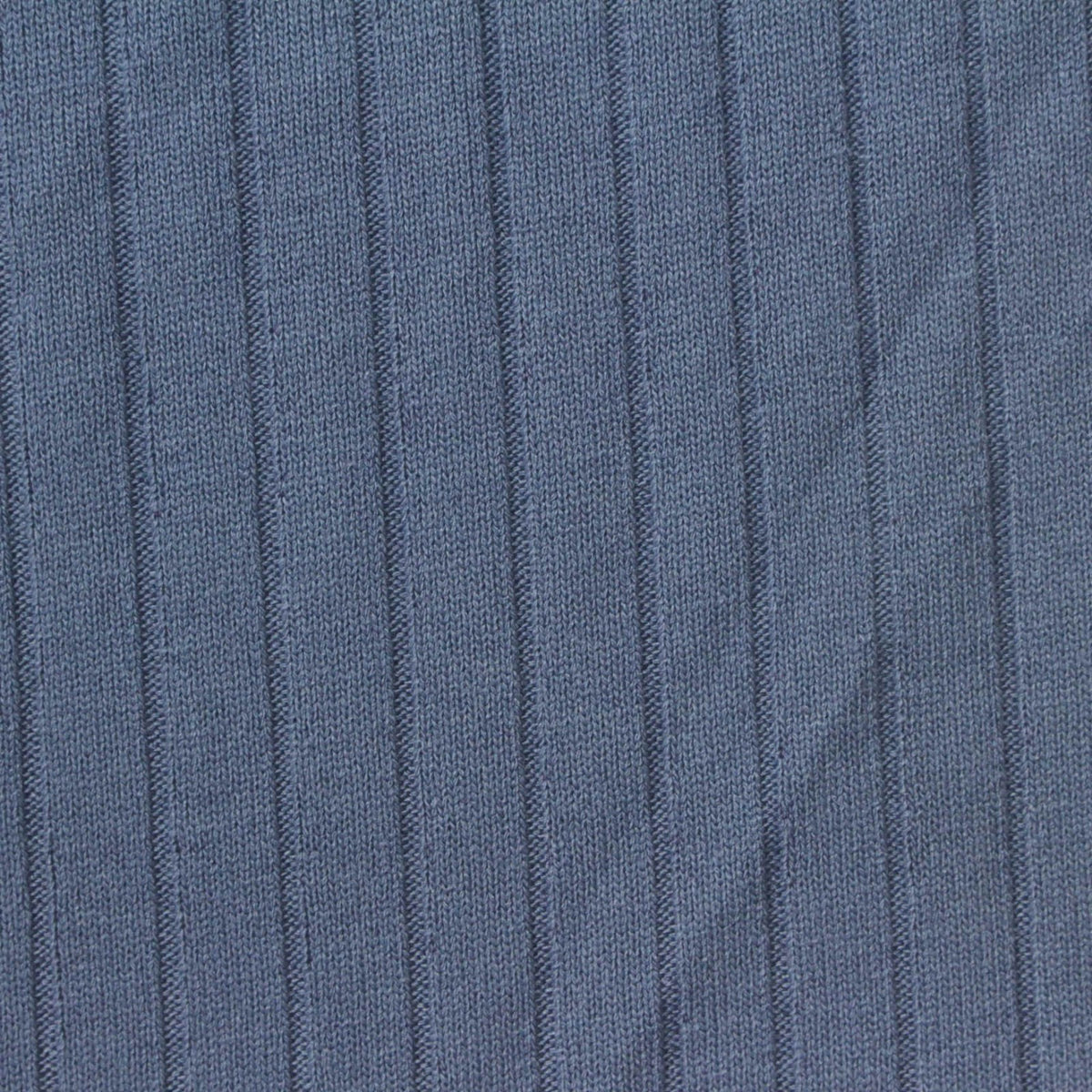 Polyester Viscose Stretch Rib Knit Fabric, 240 gsm — Blue