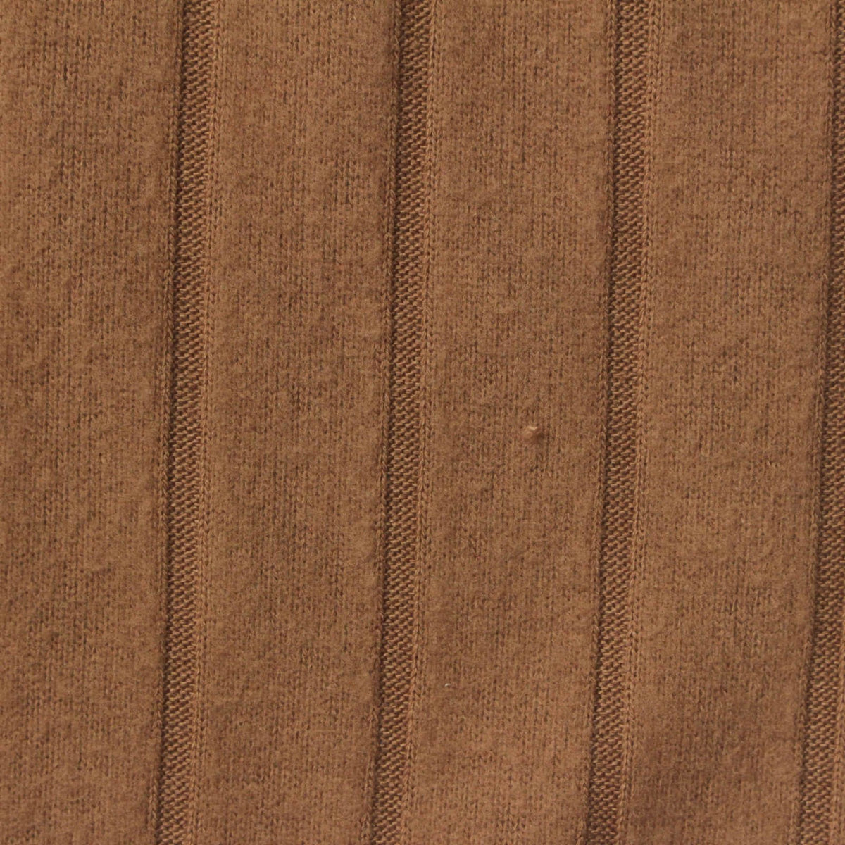 Brushed Polyester Viscose Stretch Rib Knit Fabric, 240 gsm — Brown