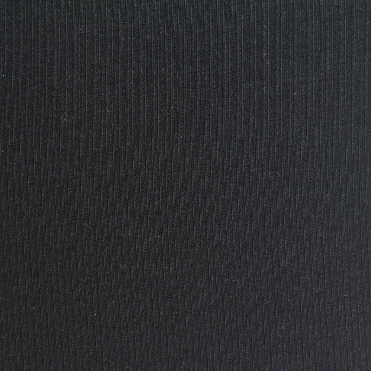 Polyester Viscose Stretch Rib Knit Fabric, 220 gsm — Black