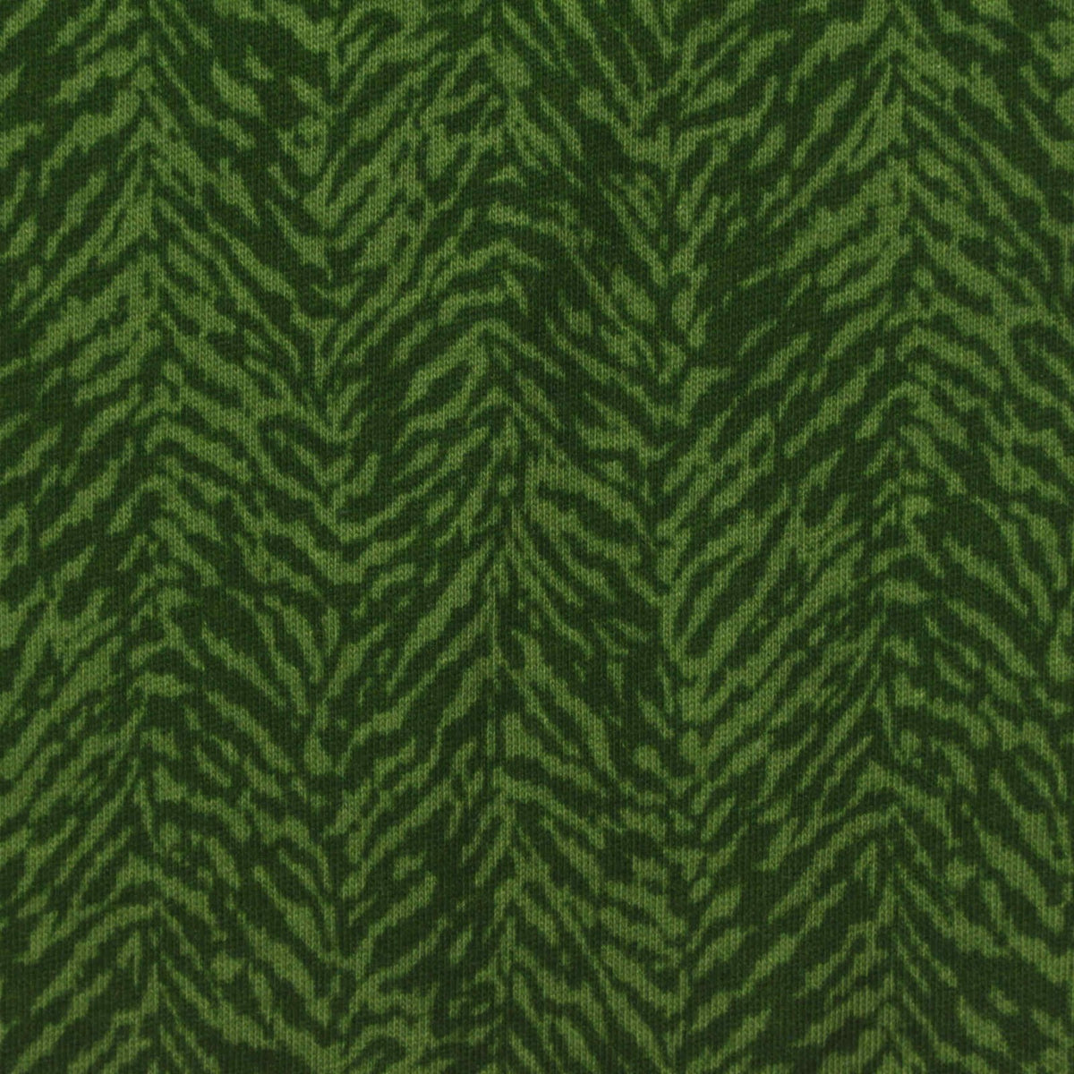 Dark Green Chevron Jersey Knit, Cotton-Viscose