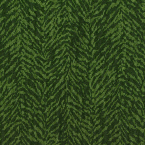 Dark Green Chevron Jersey Knit, Cotton-Viscose
