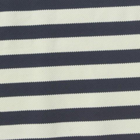 Striped Nylon Stretch Piqué Knit Fabric, 240 gsm, 190 cm — Navy