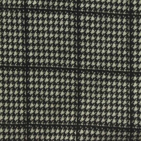Black Houndstooth Interlock Knit, Polyester