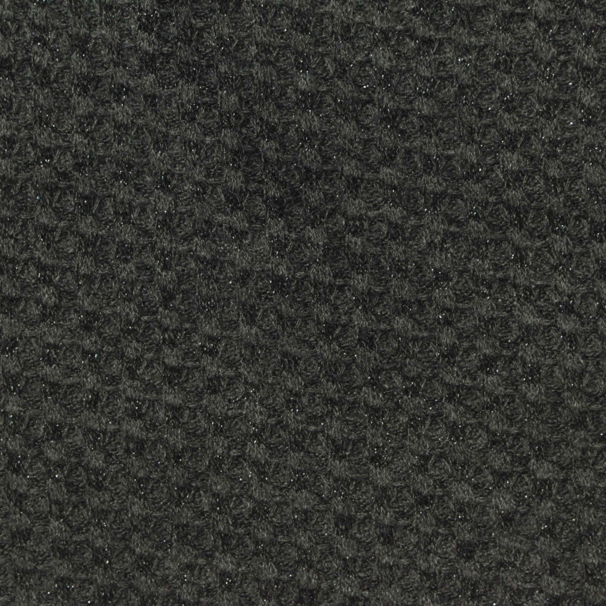 Black Textured Waffle Knit, Poly-Viscose