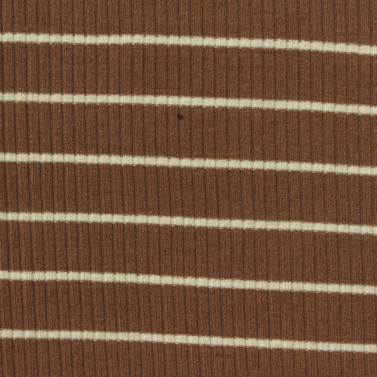 Brown Horizontal-Stripe Rib Knit, Viscose