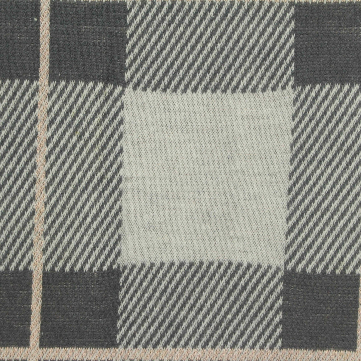 Grey Plaid Jacquard, Poly-Viscose