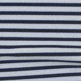 Striped Polyester Stretch Knit Fabric, 300 gsm, 160 cm — Navy