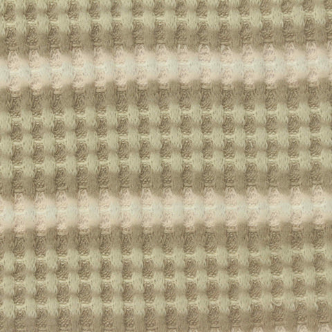 Beige Horizontal-Stripe Waffle Knit, Polyester